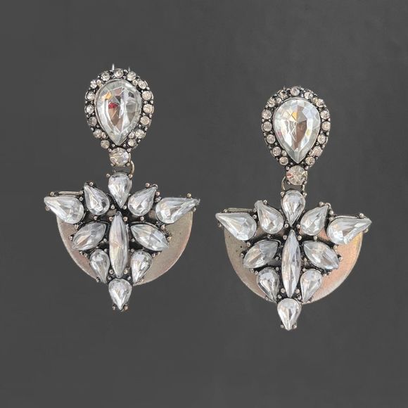 BAUBLEBAR Crystal And Silver Statement Drop Earrings - Picture 6 of 7